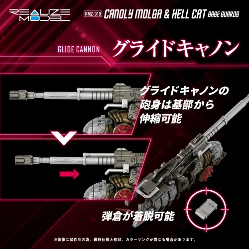 TAKARA TOMY ZOIDS REALIZE MODEL 1/100 RMZ-010 CANOLY MOLGA & HELL CAT BASE GUARDS